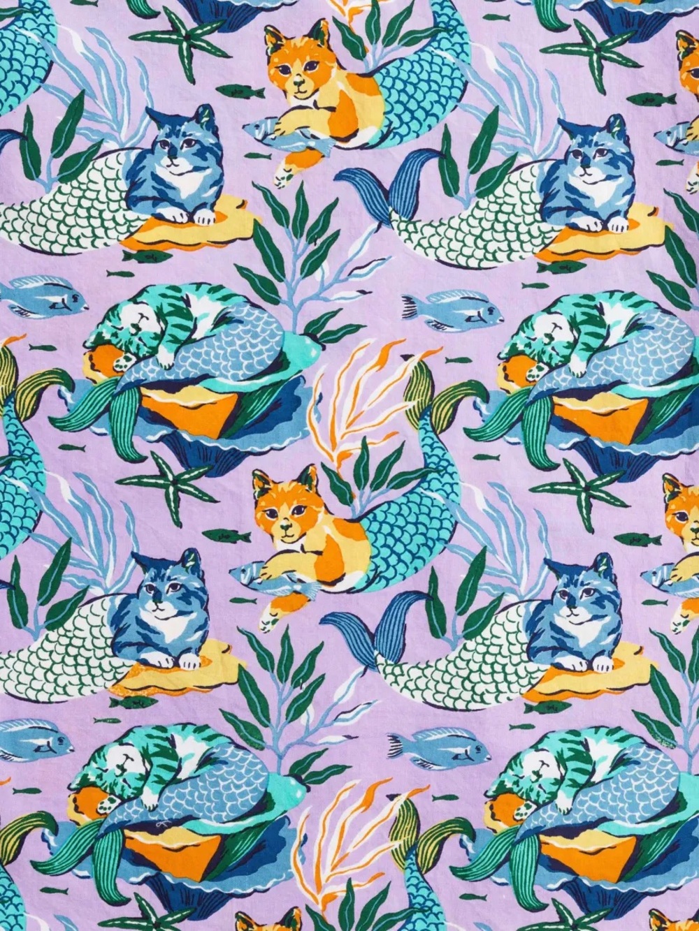 Meowing Mermaids - Long PJ Set - Lavender Printfresf - Picture 3 of 5